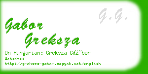 gabor greksza business card